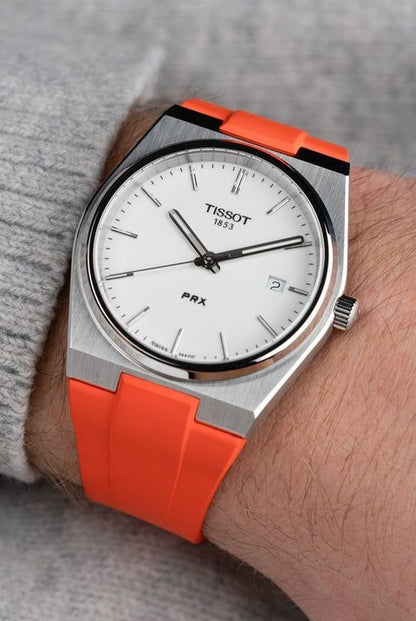 Tissot prx orange white