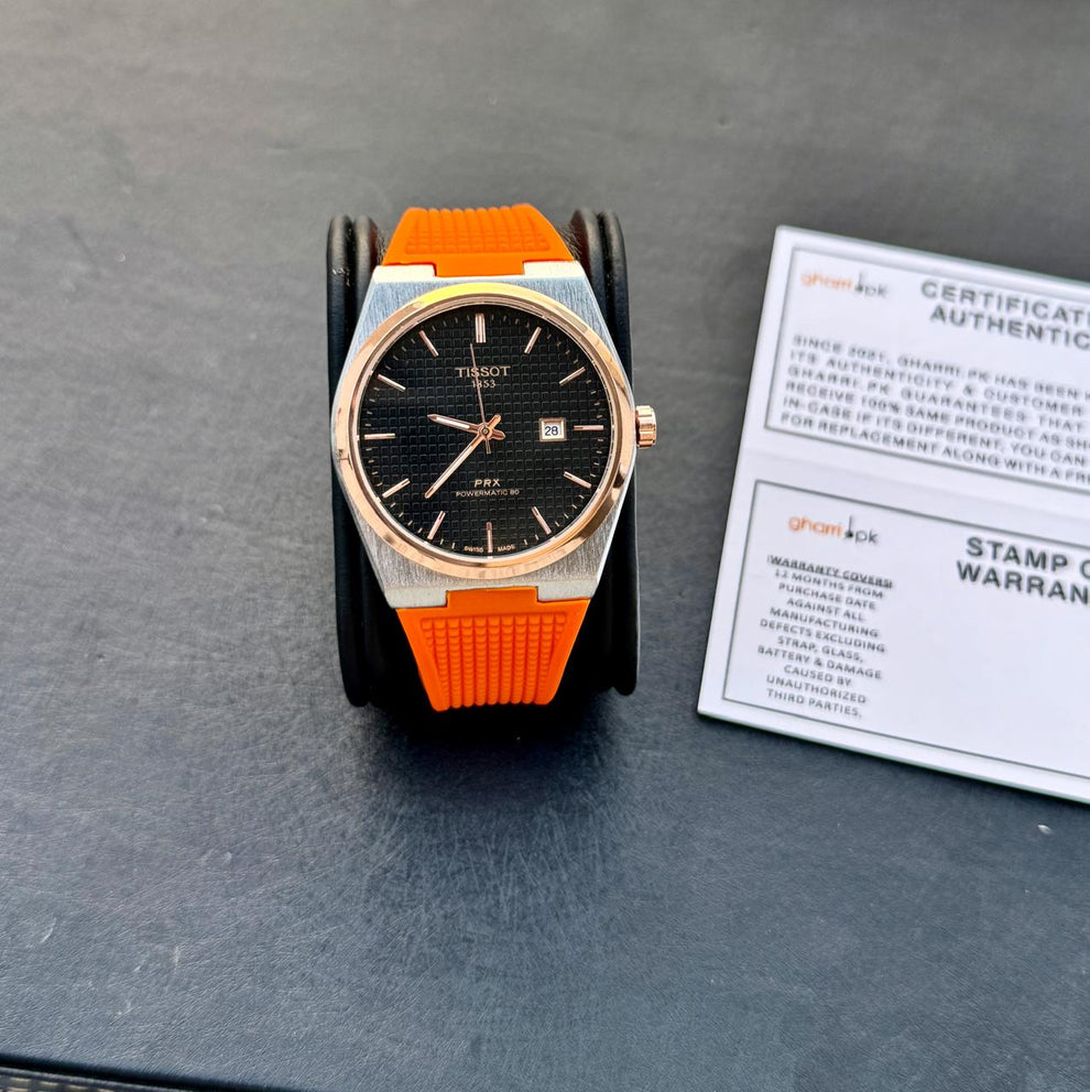 Tissot prx orange black