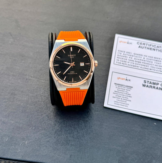 Tissot prx orange black